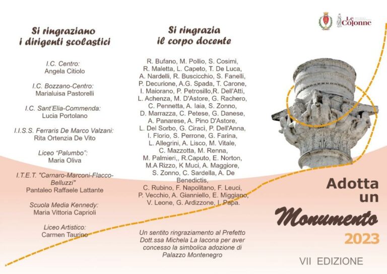 Evento finale del progetto “Adotta un Monumento” – 19 maggio 2023, ore 10.00-12.00