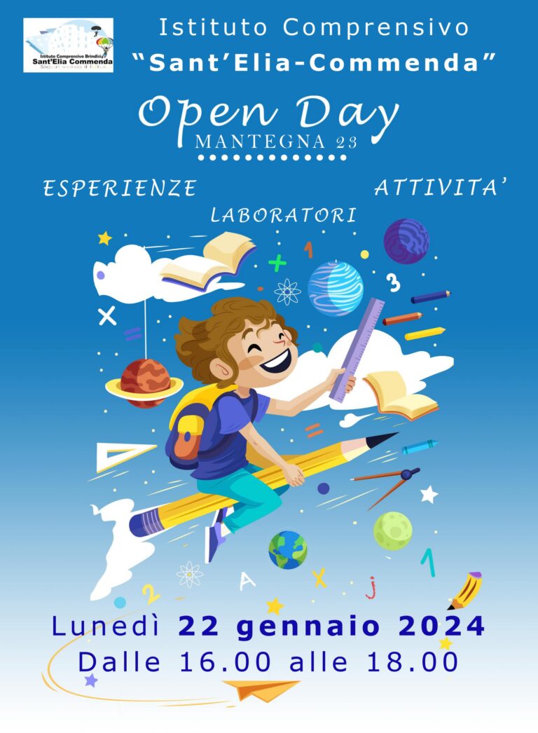 OPEN DAY SCUOLA SECONDARIA DI I GRADO – “Esperienze, laboratori, attività” – Lunedì 22 gennaio, plesso MANTEGNA 23